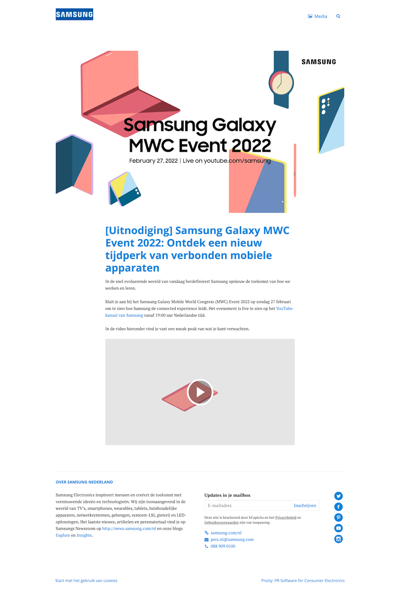 Samsung announces an online event