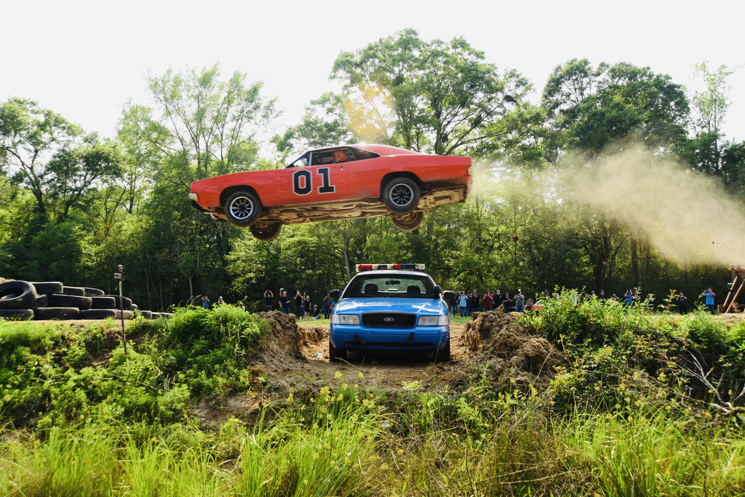 John Schneider jumps the General Lee (Photo Credit: Allen Clark)