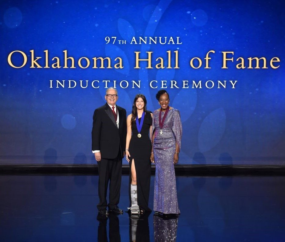 Taryn McCaa with Emcees Stan Clark & Madeline Manning Mims_2024