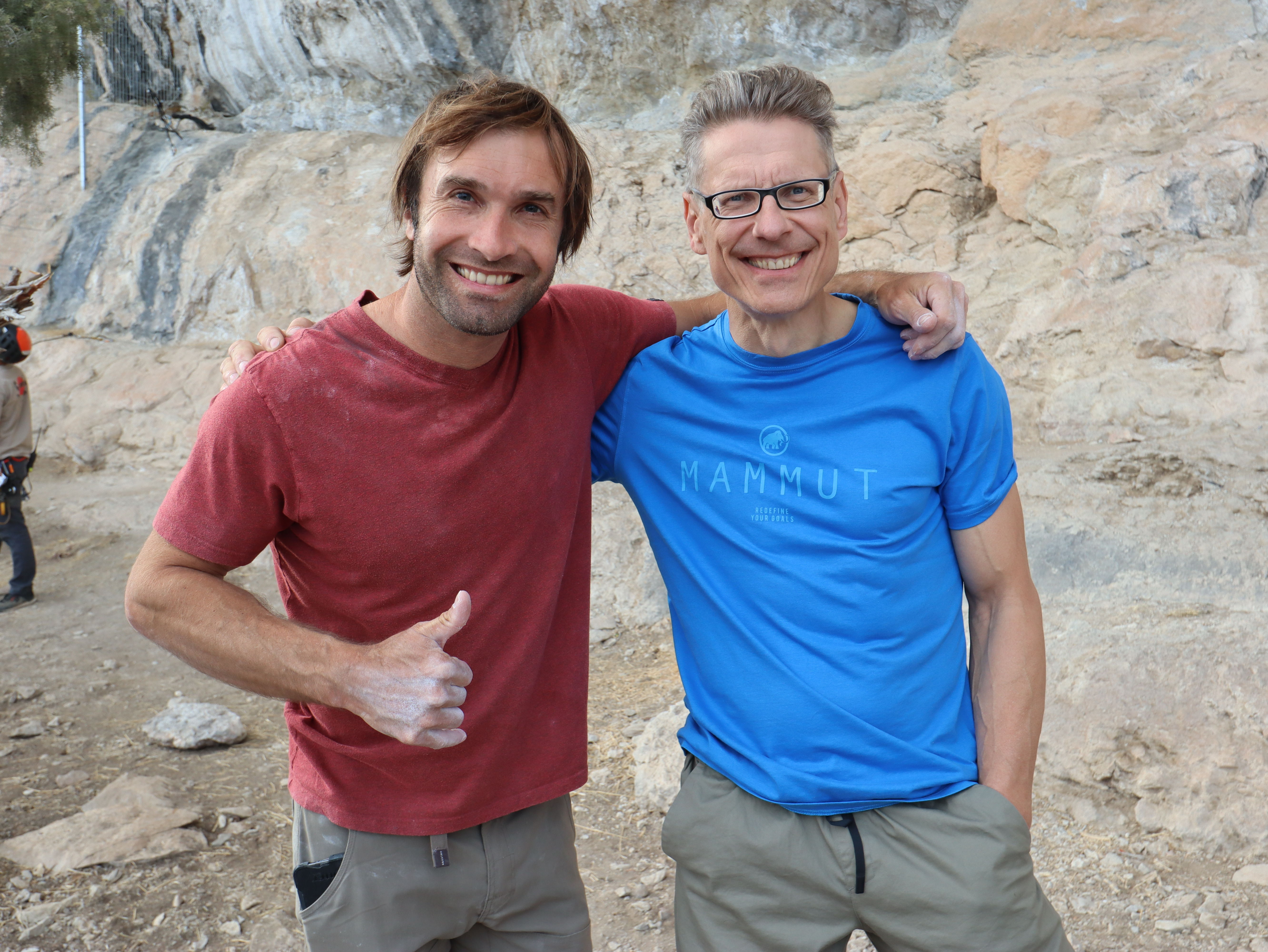 Bolter Chris Sharma with Rebolter Chris Frick