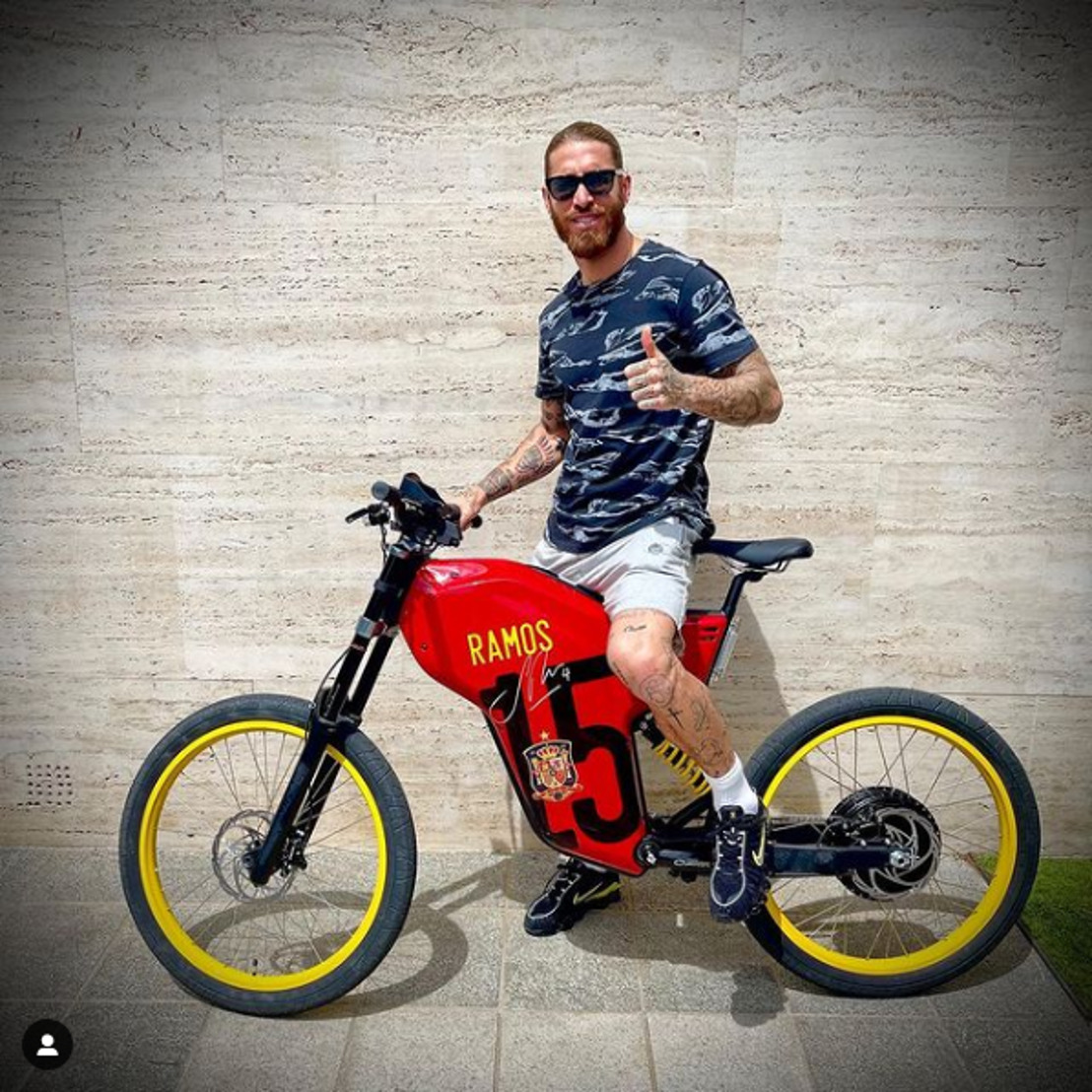 Sergio Ramos shows off his new toy.