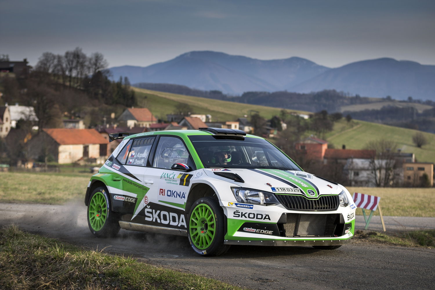 Jan Kopecký and co-driver Pavel Dresler (CZE/CZE) are the hot favourites in their ŠKODA FABIA R5 at the Rally Šumava Klatovy.