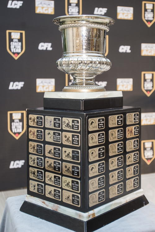 Annis Stukus  Trophy awarded to the AGF CFL Coach of the Year. CFL/Adam Gagnon