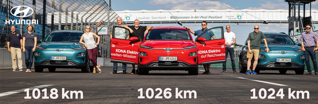 Hyundai KONA Electric establece nuevo récord de alcance de 1.026 kilómetros
