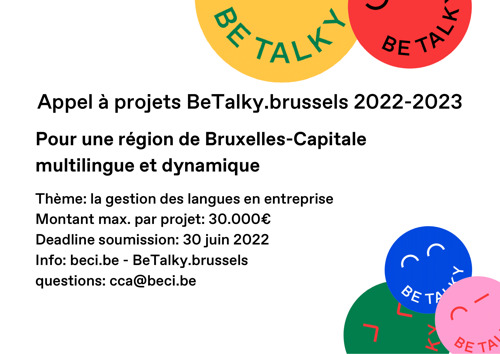 Le BECI lance l'appel à projet "Betalky.Brussels 2022-2023" pour promouvoir le multilinguisme dans les entreprises bruxelloises.