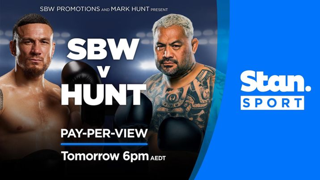SONNY BILL WILLIAMS & MARK HUNT COME FACE TO FACE AT WEIGH-IN AHEAD OF SATURDAY'S FIGHT