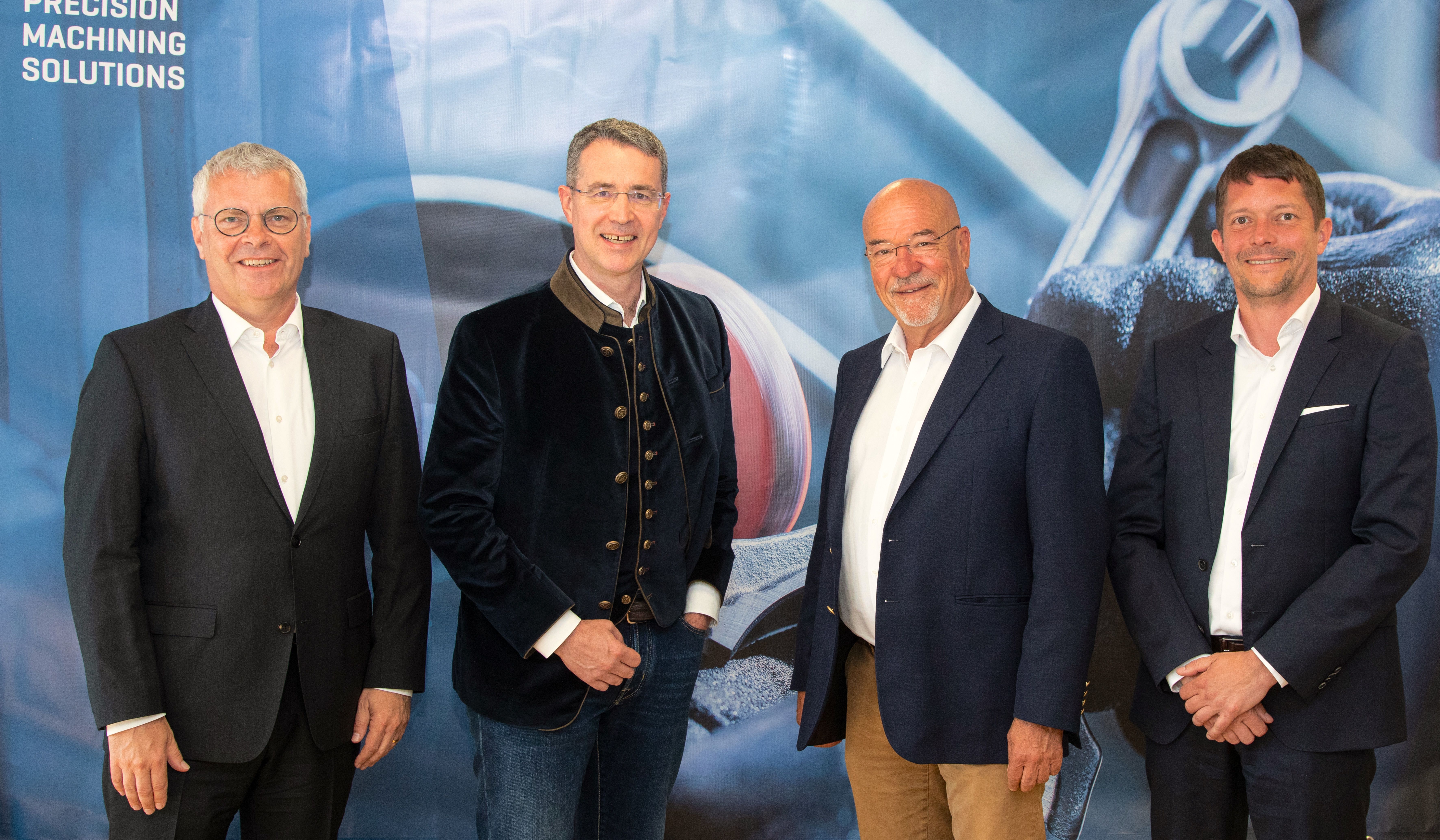 From left to right: Bernd Krüper, CEO Hatz Components GmbH, Dr. Jan Dannenberg, Executive Partner Berylls Group, Wolfram Hatz, majority shareholder of Motorenfabrik Hatz GmbH & Co. KG, ​ Simon Thierfelder, CEO Motorenfabrik Hatz GmbH & Co. KG