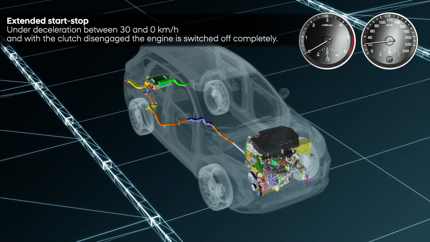 Hyundai Tucson 48V MildHybrid Animation06 Extended start-stop