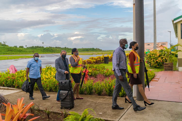 Arrival of [Front] Minister for Infrastructure and Tourism, Anguilla, Hon. Haydn Hughes and [Middle] Minister for Tourism and Investment, Antigua & Barbuda, Hon. Charles Fernandez

