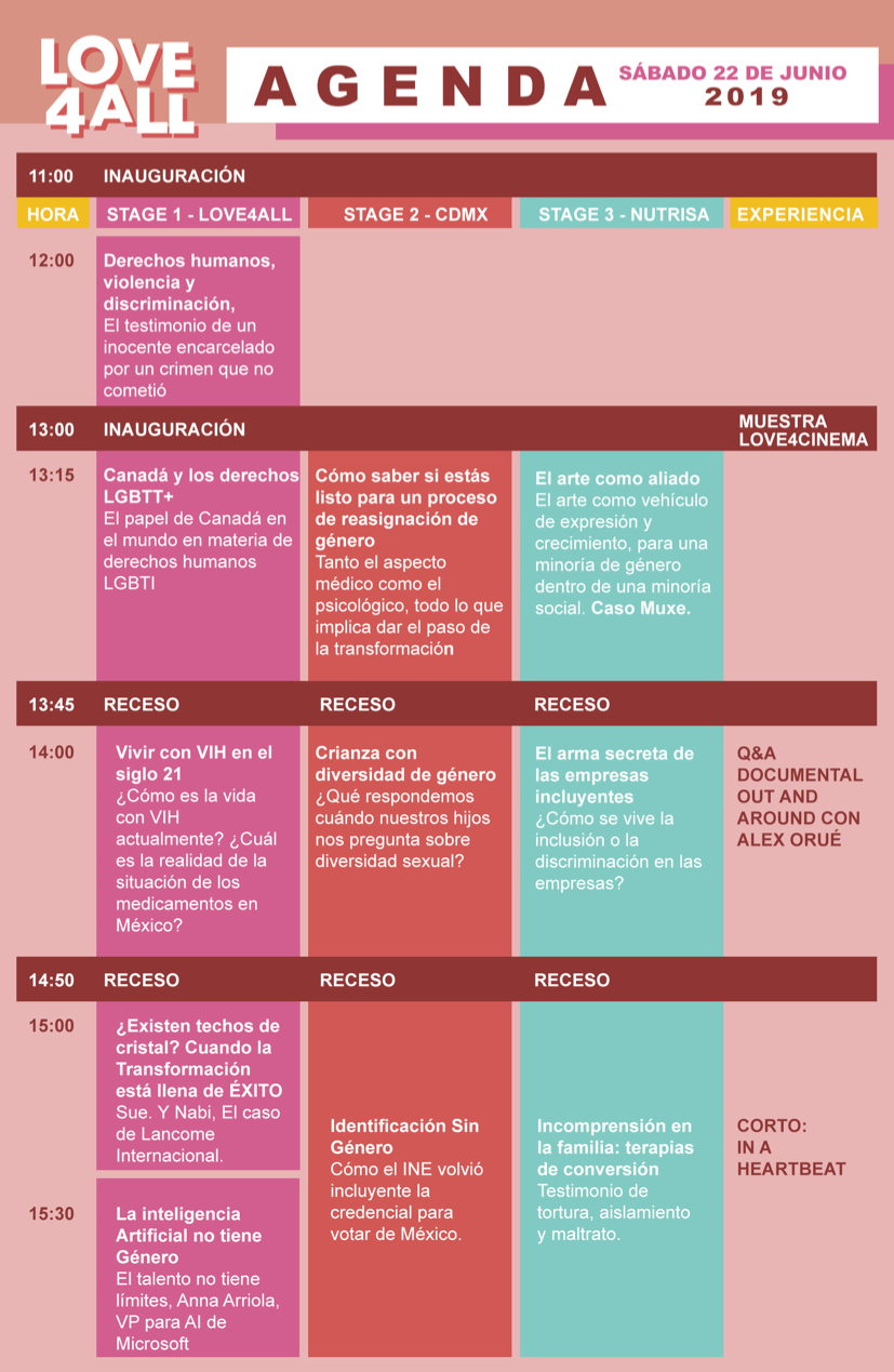 Agenda Love4All 2019