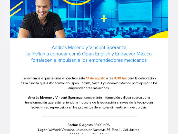 INVITACIÓN: Presentación de la alianza de Open English y Endeavor México