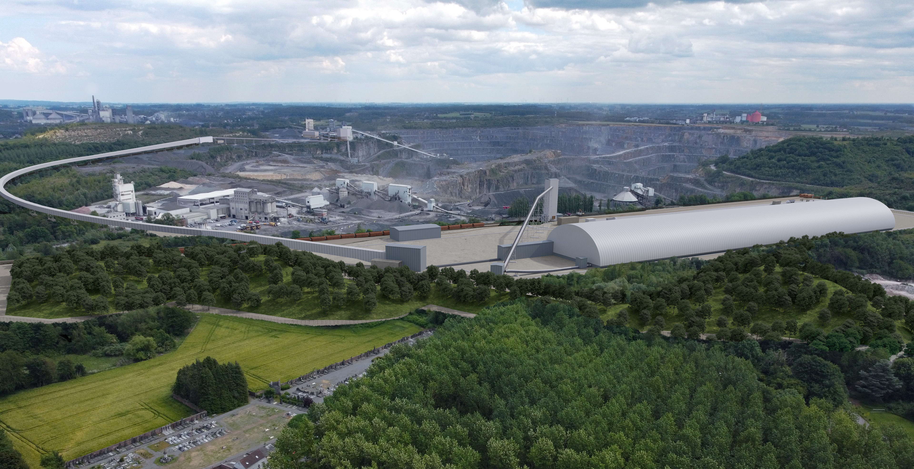 GO4ZERO – Vaulx-Gaurain : Holcim pose la “première pierre” des nouvelles installations de convoyage, de chargement et de transport de calcaire