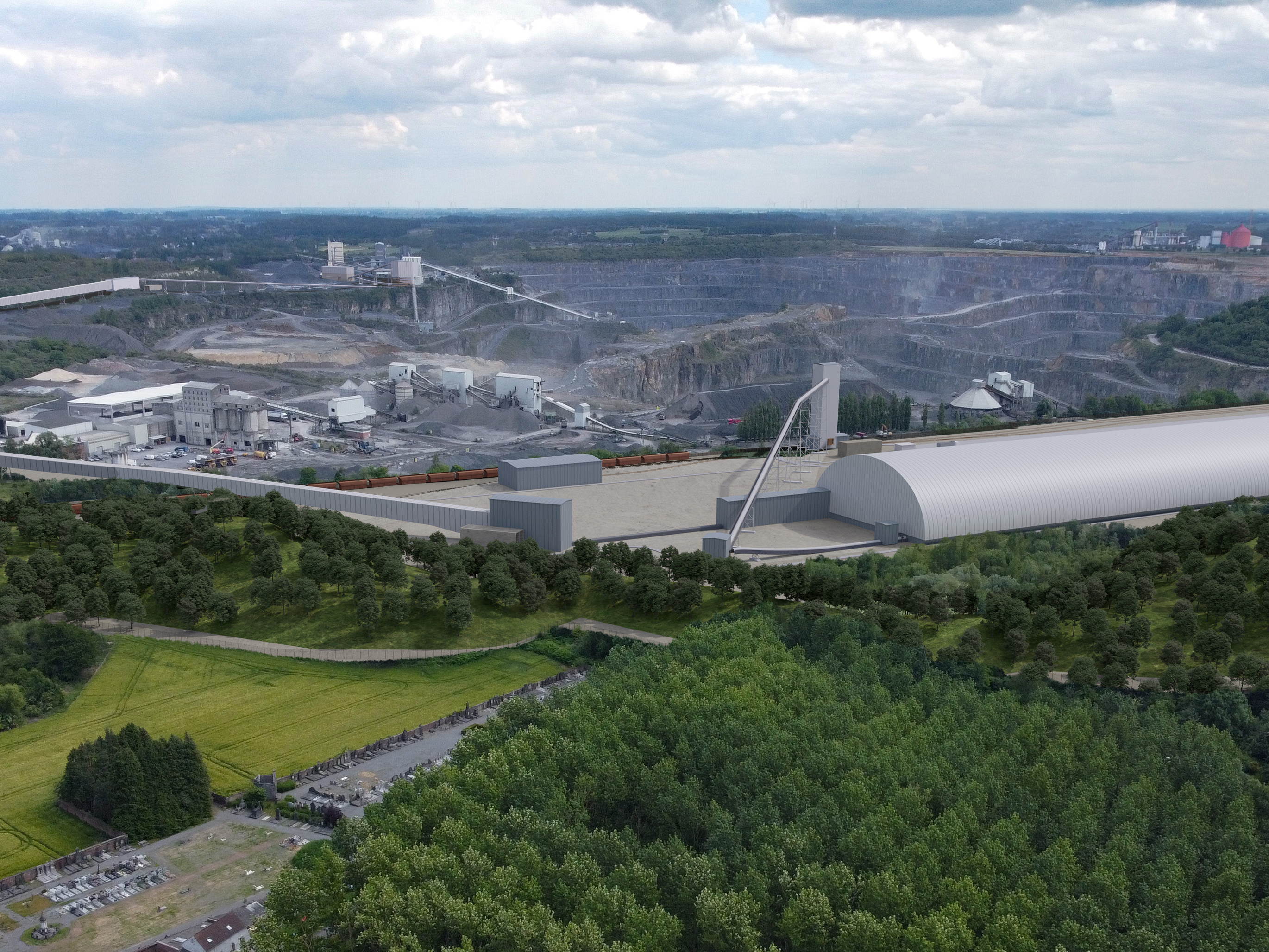 GO4ZERO – Vaulx-Gaurain : Holcim pose la “première pierre” des nouvelles installations de convoyage, de chargement et de transport de calcaire
