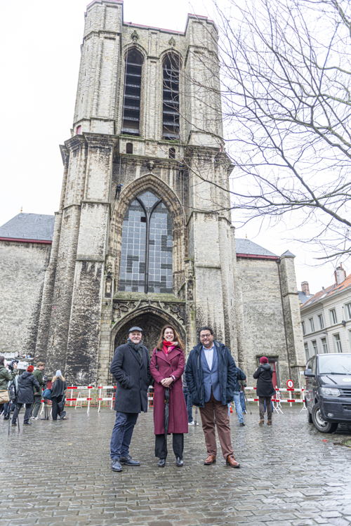 gedeputeerden Kurt Moens en An Vervliet samen met Gents schepen Sami Souguir.