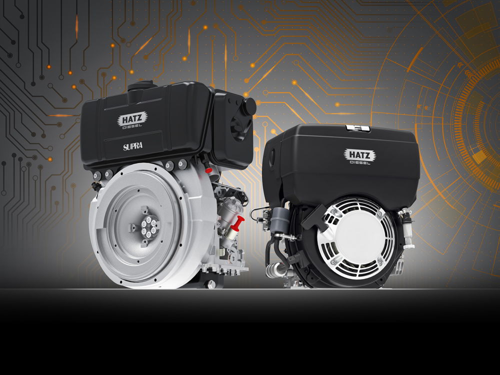 Hatz B- und D-Serie-Motoren mit elektronischer Einspritzung (E1-Technologie) für die Einbindung in IoT-Plattformen der Maschinenhersteller und -betreiber.