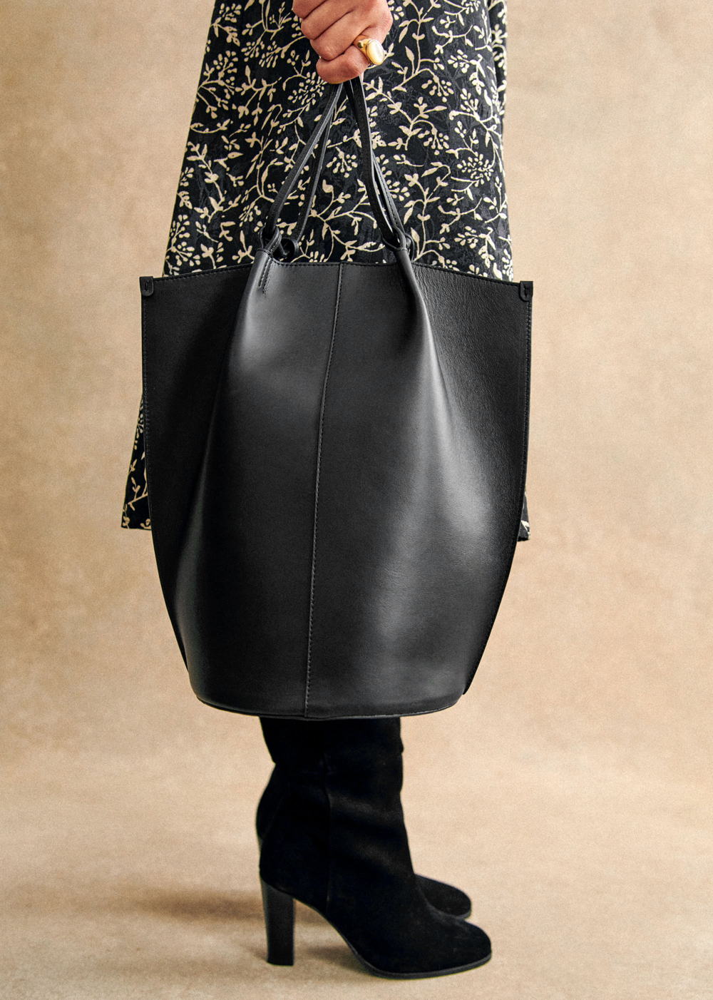 Sézane - Sac Romie - Noir lisse - 350€
