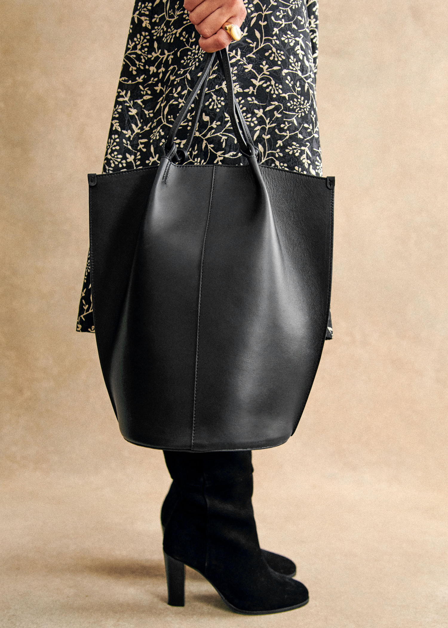 Sézane - Sac Romie - Noir lisse - 350€