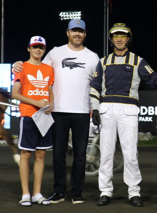 Steve Heimbecker (middle) hopes to spend plenty of time in the Mohawk Park winner's circle this season. (New Image Media photo)
