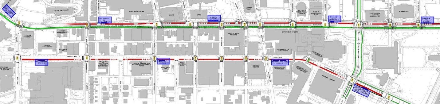 Map of station locations in Oakland