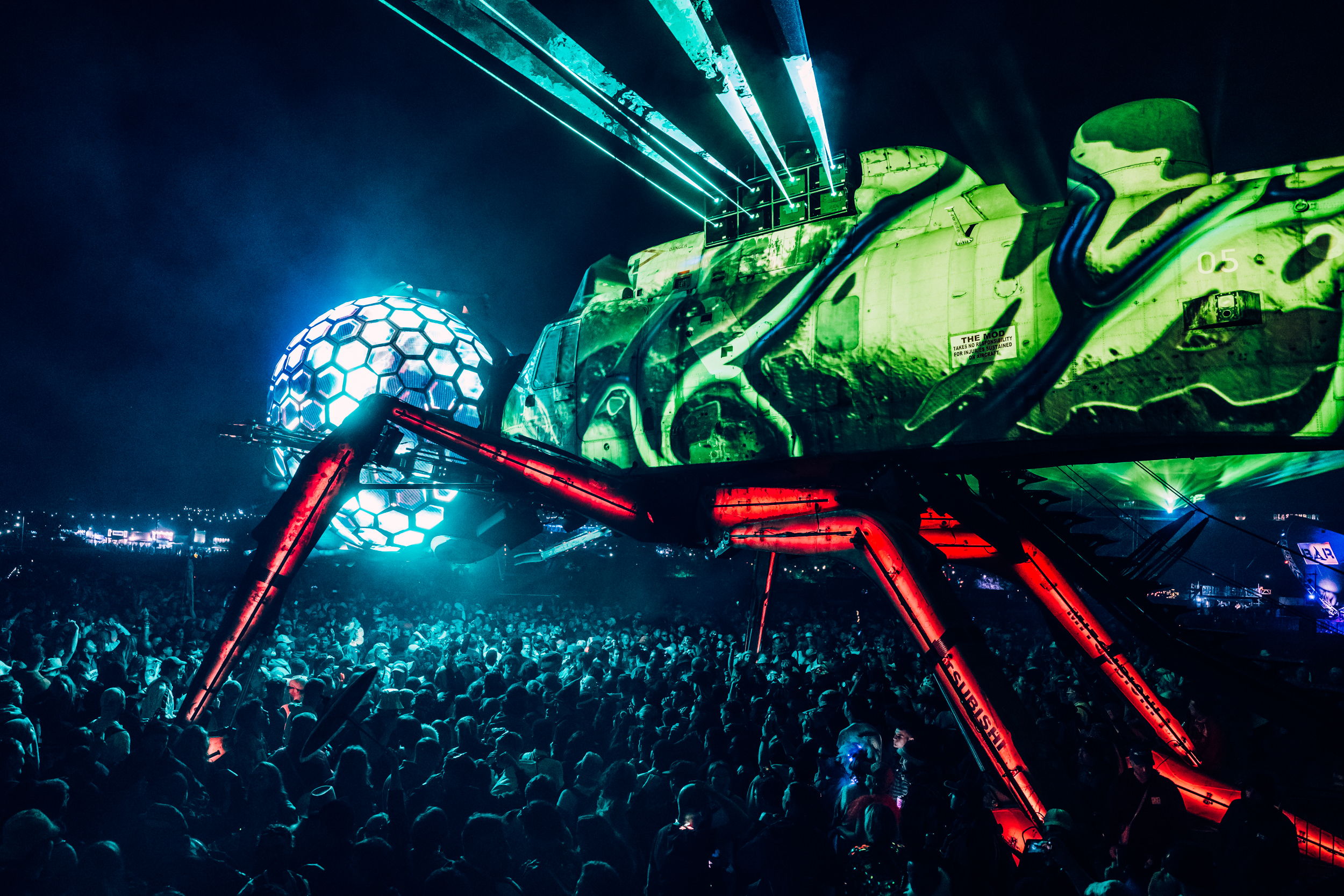 Arcadia's range of recycled stages create unique sculpted environments for crowds of up to 50,000 and host the world’s finest DJs and musicians ​ ​ Photo credit: Matt Eachus