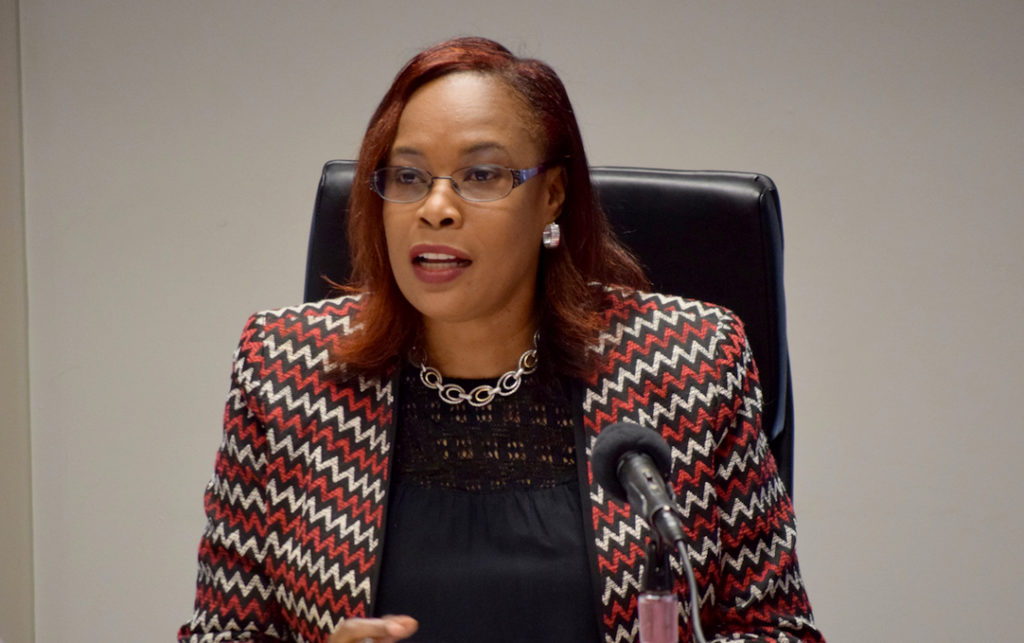 Financial Secretary, Government of St. Kitts and Nevis, Mrs. Hilary Hazel 