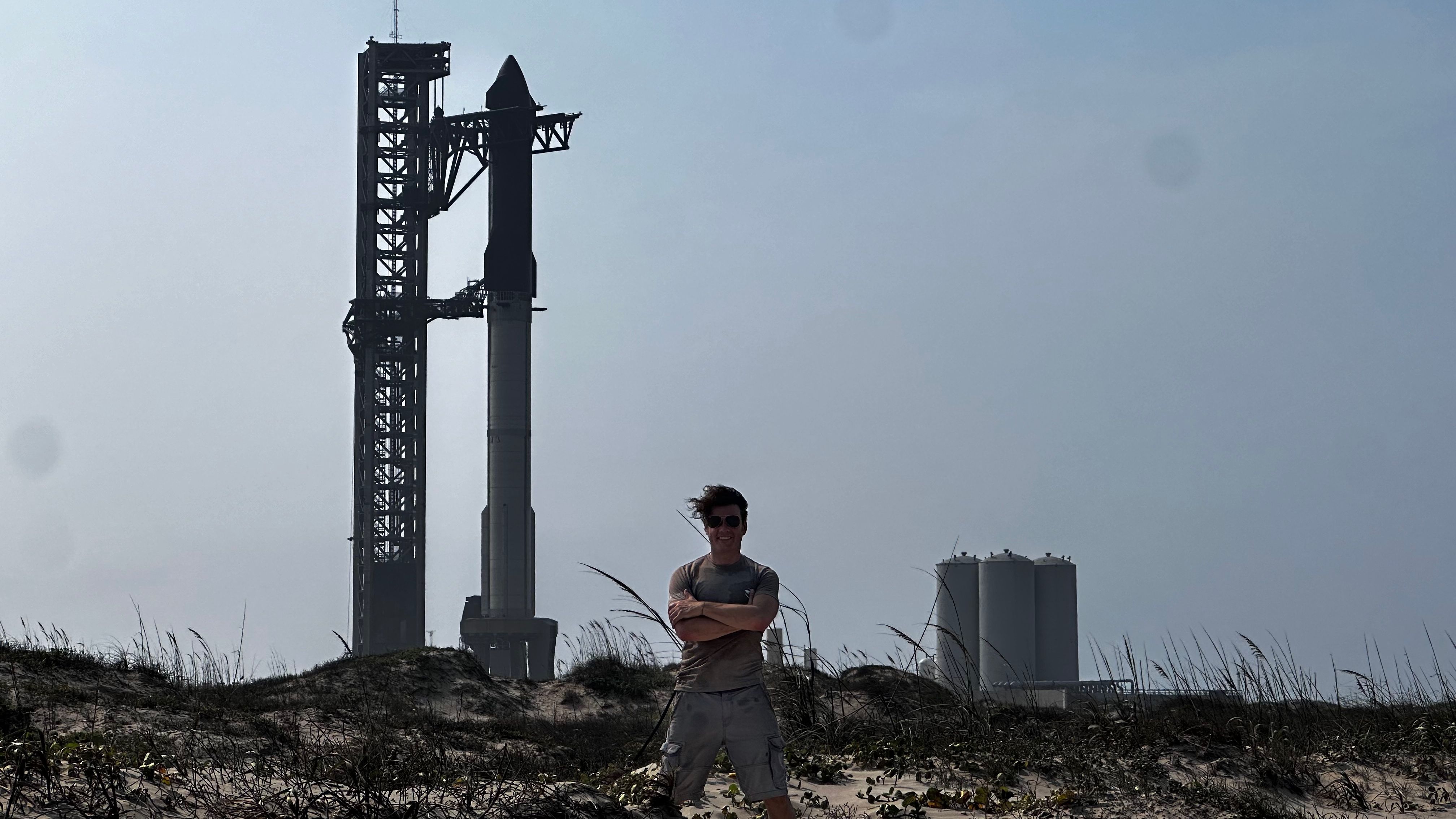 Jason Achilles sur le site de lancement de Starship, Boca Chica, TX