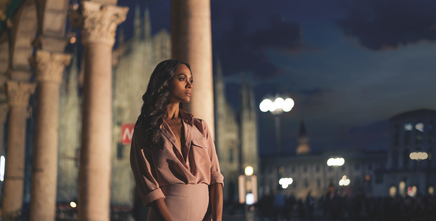 Zoe Saldana (Mia Parc) à Milan