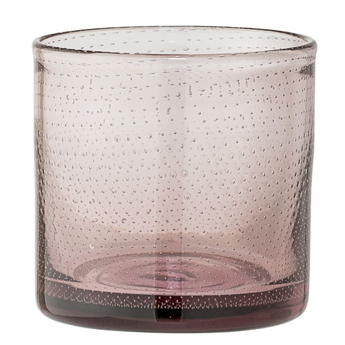 Bloomingville Waxinelichthouder puntjes roze glas - €21