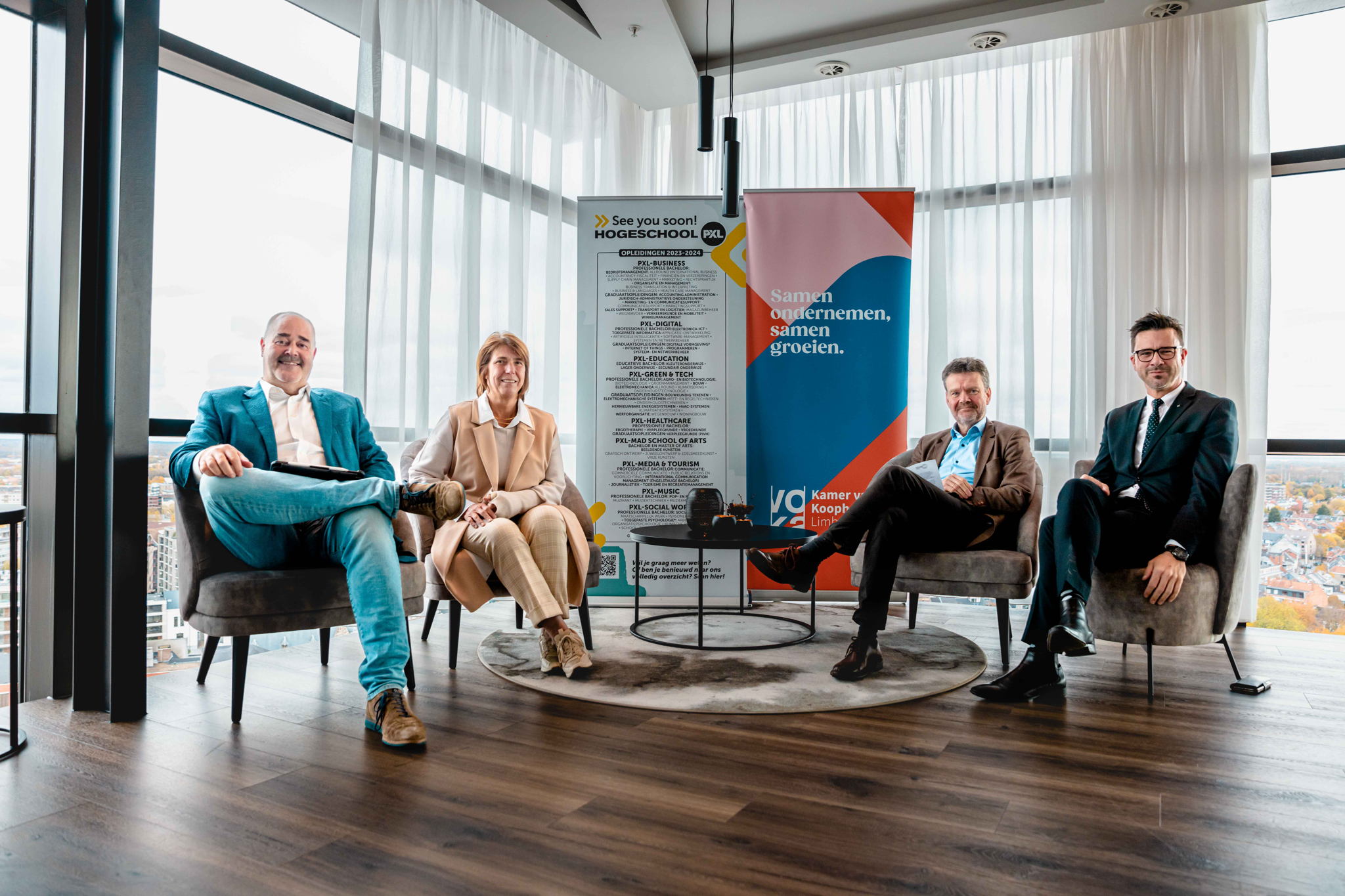 Johann Leten & Karin Van De Velde (Voka - KvK Limburg), Frank Smeets & Ben Lambrechts (Hogeschool PXL) Johann Leten & Karin Van De Velde (Voka - KvK Limburg), Frank Smeets & Ben Lambrechts (Hogeschool PXL)