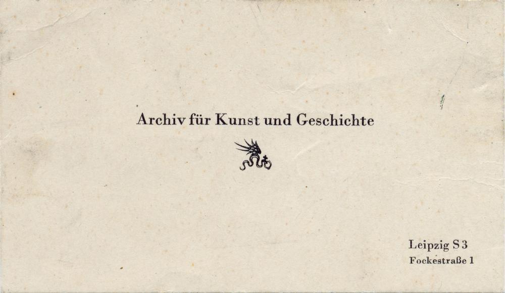 Première carte de visite d'AKG lorsque les bureaux étaient situés à Leipzig