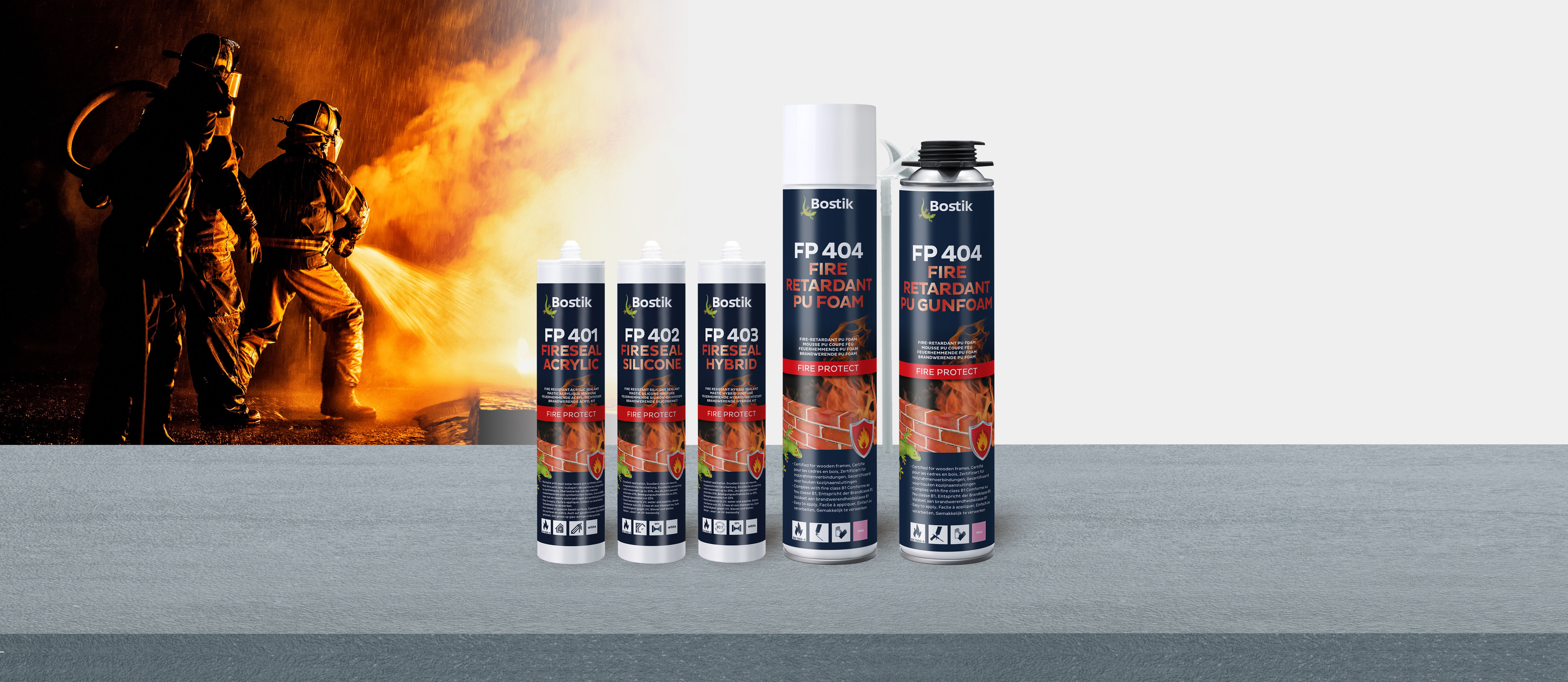 Bostik Fire Protect FP401, FP402, FP403 en FP404 voor lineaire voegen van siliconen, acrylaten, hybriden en schuim voldoen nu aan de SBI brandklasse B: reactie bij vuur.