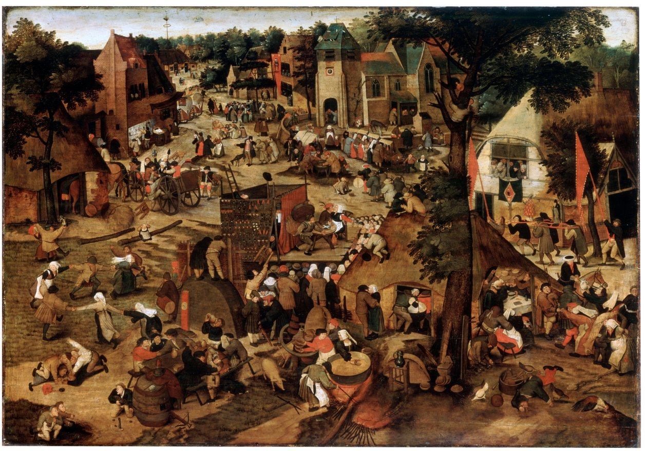 Fair with Theatre and Procession by Pieter Brueghel the Younger, 1580