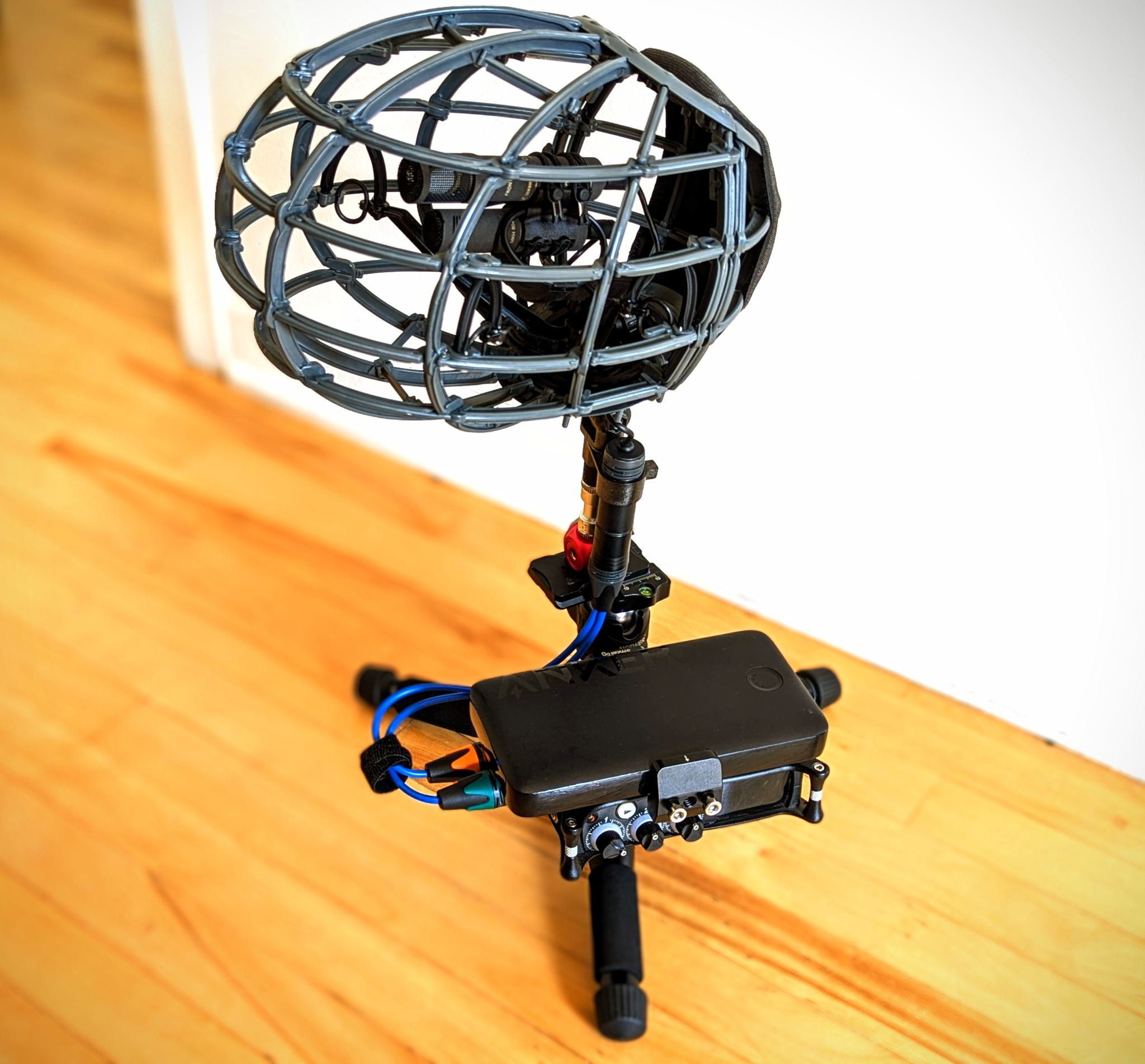 The MS stereo configuration with a figure-8 MKH 8030 and cardioid MKH 8040 give Noble the ability to record sounds with full control over the amount of ambient sound The MS stereo configuration with a figure-8 MKH 8030 and cardioid MKH 8040 give Noble the ability to record sounds with full control over the amount of ambient sound