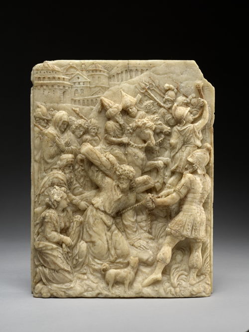 Malines The Carrying of the Cross Ca. 1550-1600 Gypsum alabaster, traces of gilded highlights  © M Leuven, photo: artinflanders.be, Cedric Verhelst