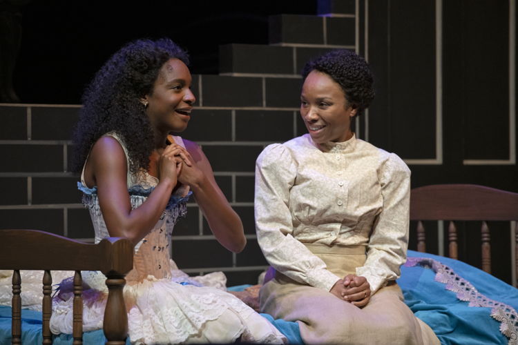 Amira Anderson (Mayme) and Jenny Brizard (Esther) in Intimate Apparel by Lynn Nottage / Photos by David Cooper