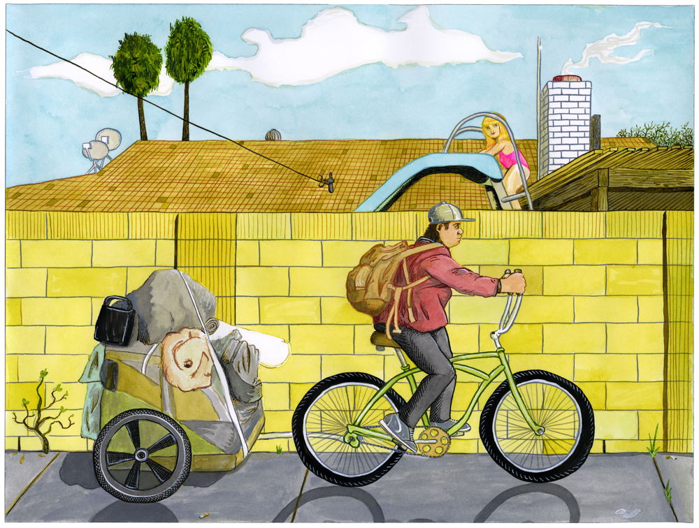 ED TEMPLETON THE BORDERLINE, 2023 acrylic on paper 31 x 41 cm. Courtesy Tim Van Laere Gallery, Antwerp-Rome