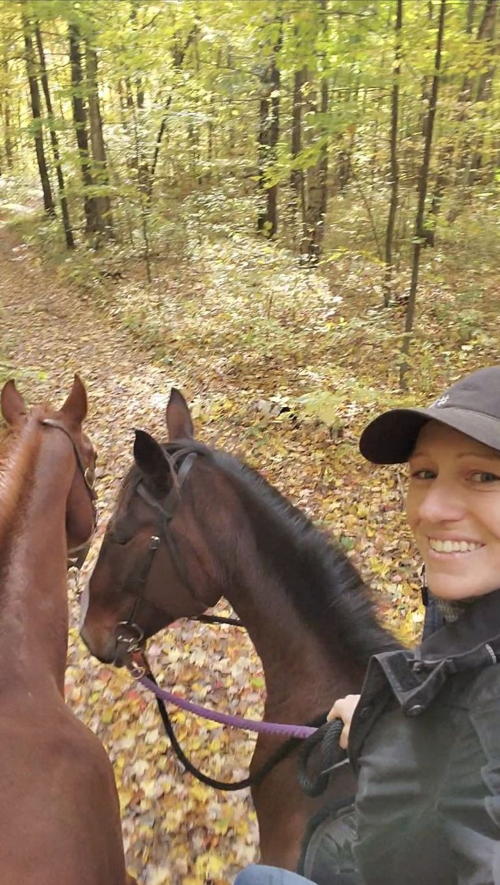 Amanda Vandermeersch on a trail ride