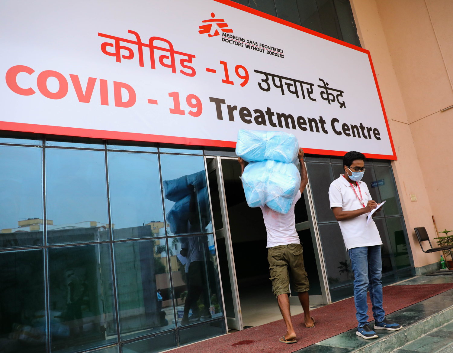 PPE including N-95 masks, eye/face protection, gloves and high quality body protection being stocked at the COVID treatment centre in Patna, Bihar. Taken 16 June in Patna, Bihar, India, credit Garvit Nangia/MSF