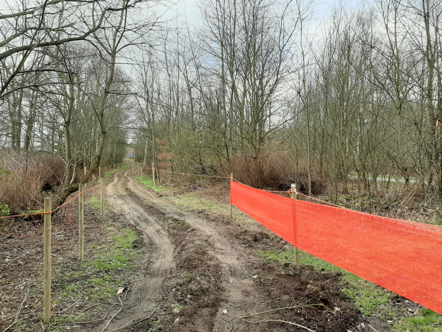 parcours cyclocross in opbouw