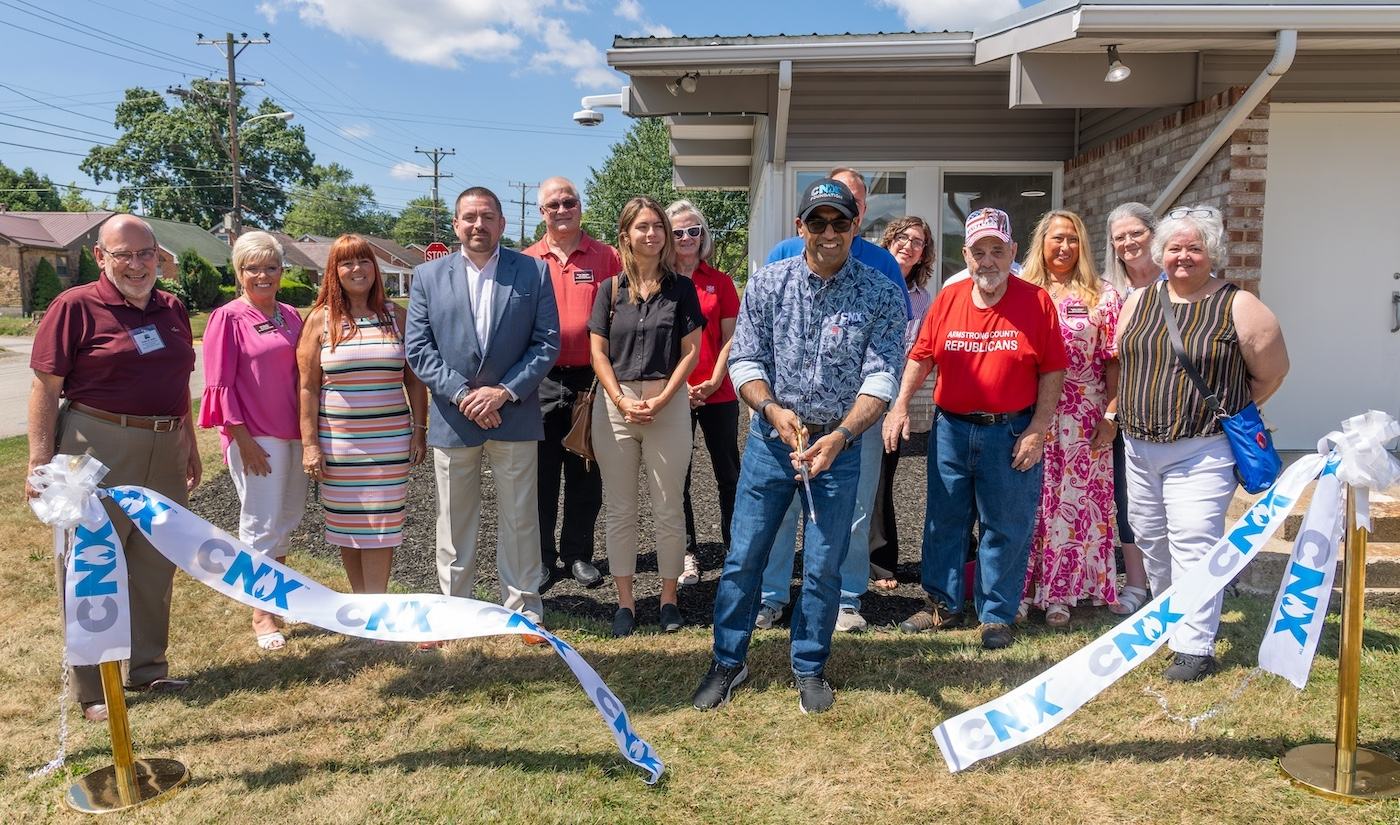 Pictured from left to right: Bob Sodini, Treasurer of Alle-Kiski Strong Chamber from Sodini & Company, CiCi Broxi, Director of Alle-Kiski Strong Chamber, Lynda Pozzuto, Executive Director Alle-Kiski Strong Chamber, Jeremy Dias, Representative from the Honorable Senator Pittman’s office, Brian Johnson, Director of Alle-Kiski Strong Chamber, Jillian Olszewski, representative from the Honorable Abby Major’s office. Laurie Suprano, Secretary Alle-Kiski Strong Chamber, Nav Behl, CNX COO, Anthony Shea, Commissioner Armstrong County, Alyssa Pistininzi, Director Alle-Kiski Strong Chamber, Rocco Ali, Vice President of North Apollo, John Mango, Vice Chair Alle-Kiski Strong Chamber, Janine Adams, Chair of Alle-Kiski Strong Chamber, June Kilgore, Mayor of North Apollo, Marcia Defore, North Apollo Council.