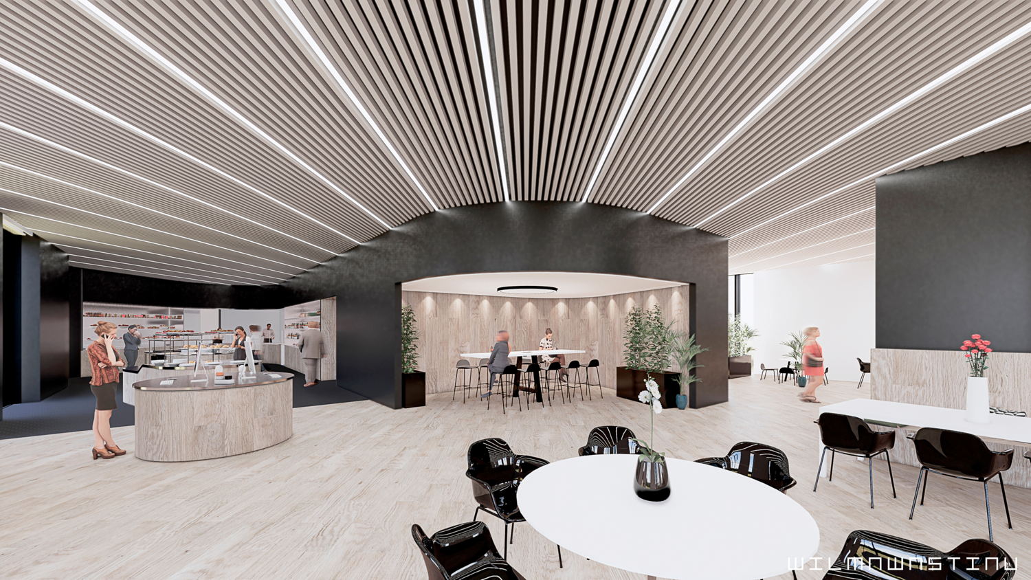 Impressie restaurant INEOS Project ONE administratieve campus