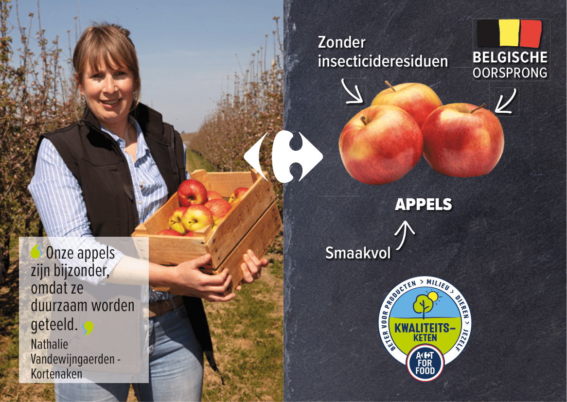 De appels van Kwaliteitsketen Carrefour