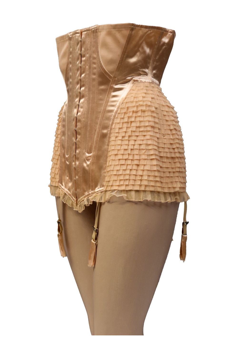 Korset met hoge taille uit 1940, gemaakt door Femina, Oudenaarde (collectie A. Miclotte) 