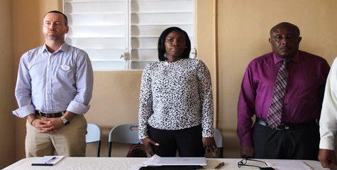 (R-L) Tourism Permanent Secretary in Nevis, Mr. Carl Williams; OECS Tourism Specialist, Dr. Lorraine Nicholas; and OECS Responsible Tourism Consultant, Mr. James Crockett.