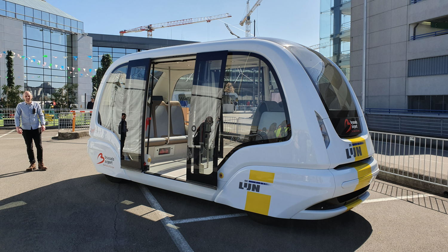 De autonome shuttle van De Lijn en Brussels Airport Company.