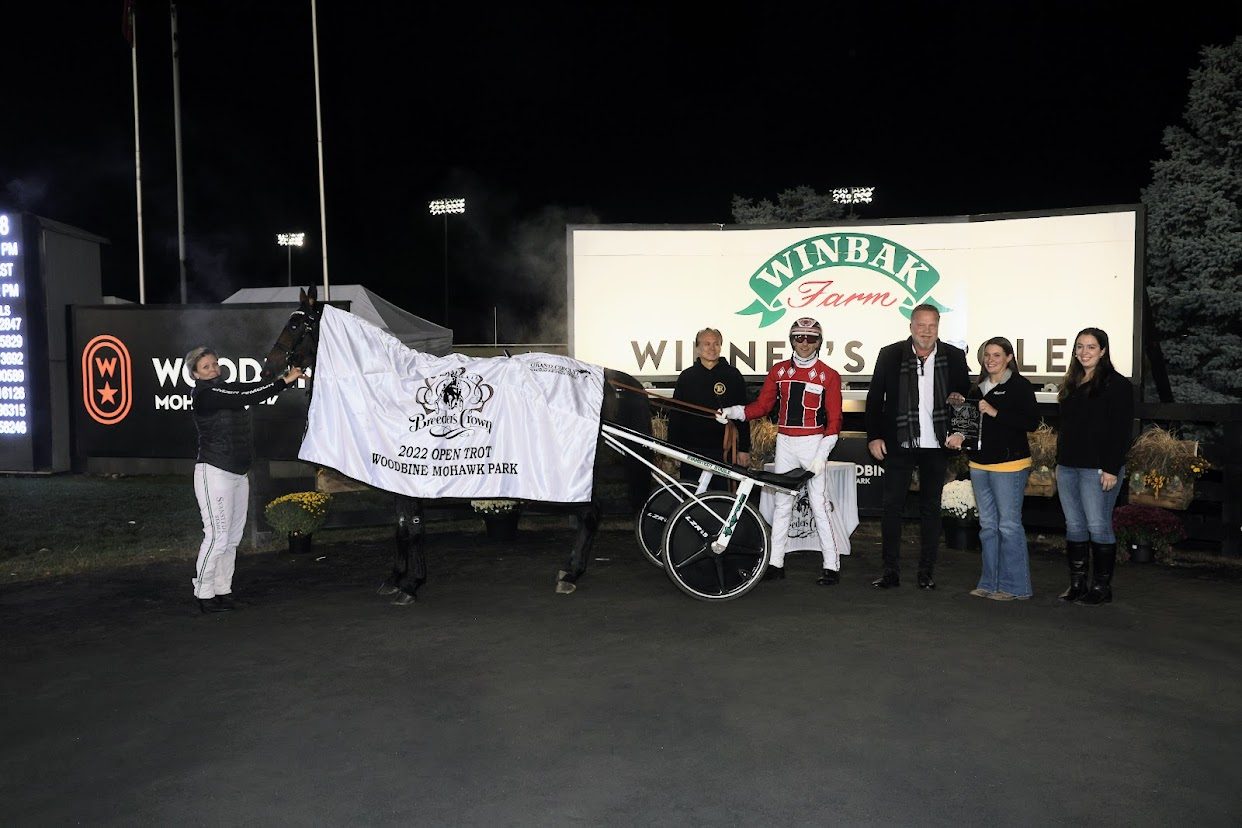 Connections of Ecurie D DK after winning Open Trot Breeders Crown final. (New Image Media)
