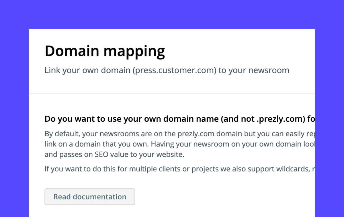Setting up a custom domain