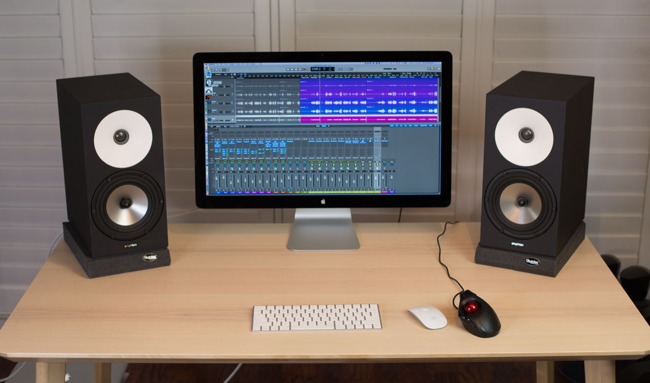 Amphion's One18 setup in Kirsch's home studio