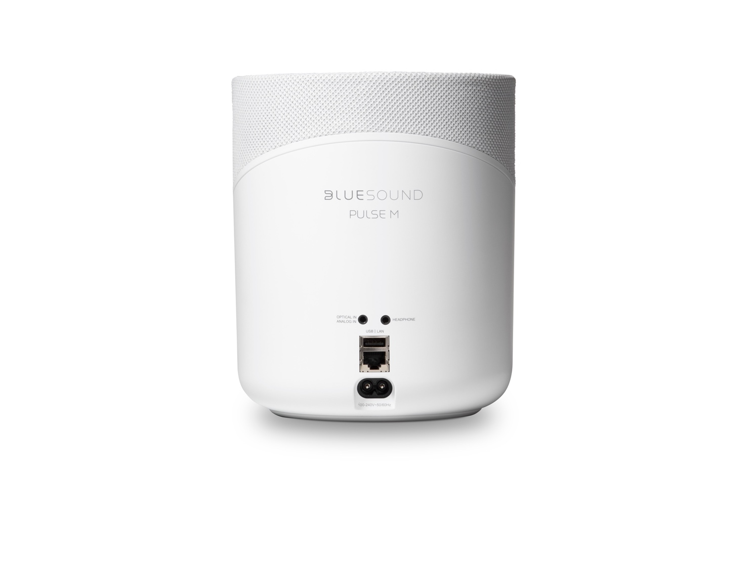 Bluesound Pulse M in white from the rear