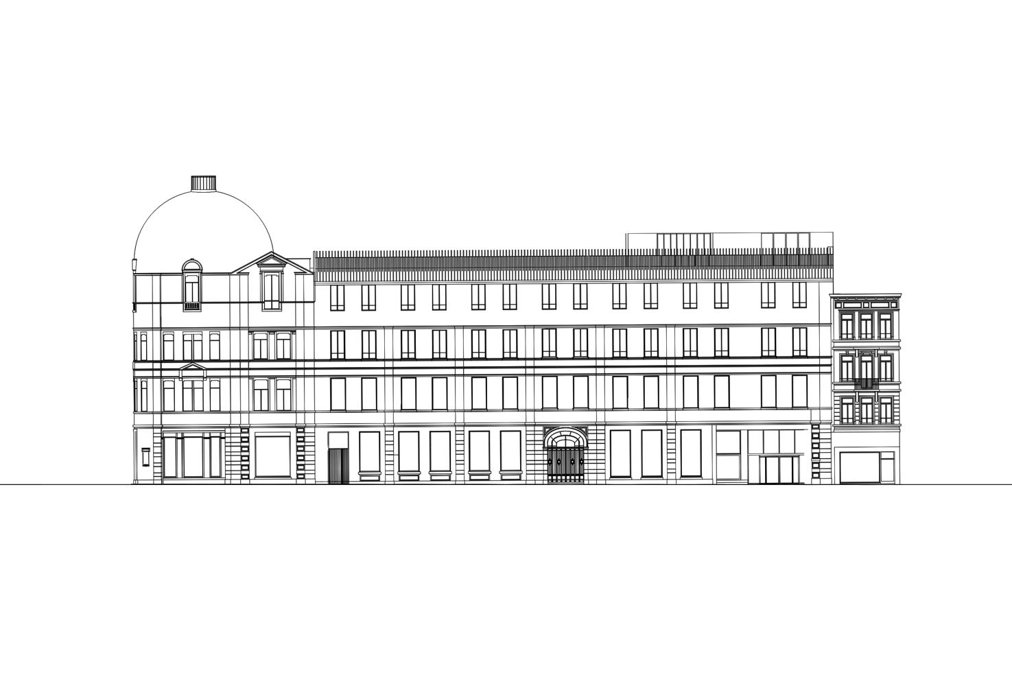 Aperçu façade MoMu Nationalestraat 2020, (c) B-architecten